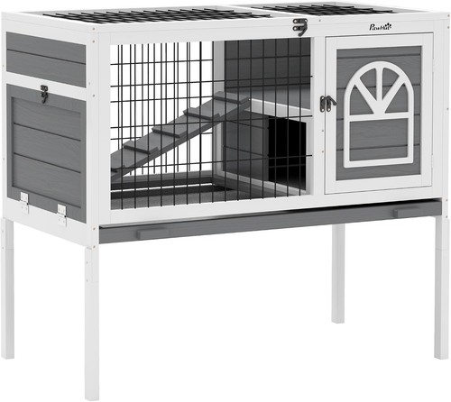 Large rabbit hutch wooden - rabbit, hutch,