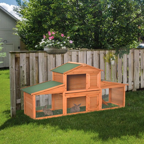 Large rabbit hutch wooden - rabbit,