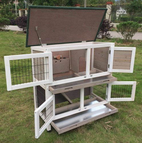 Grey rabbit hutch guinea pig - hutch,