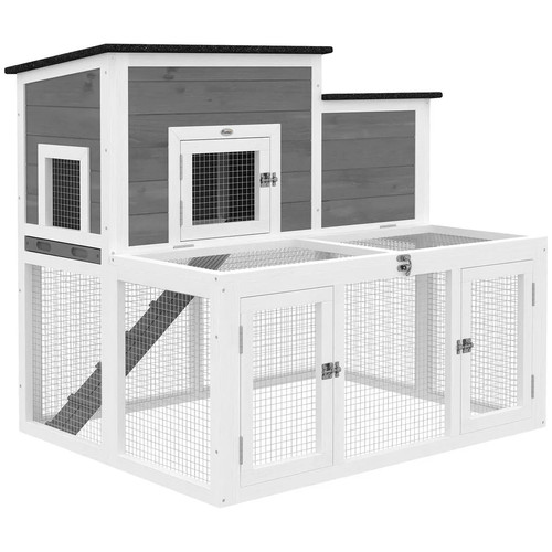 Pawhut wooden rabbit - pawhut, hutch