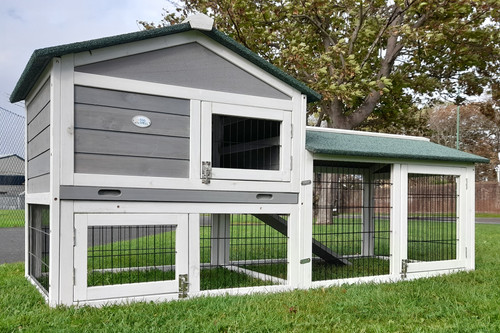 Smokey xxl grey rabbit hutch - xxl,