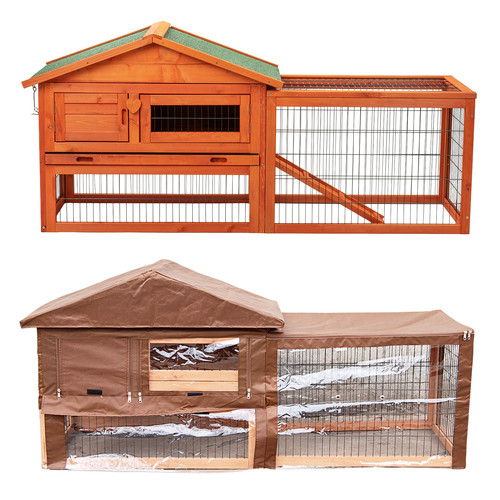 Rabbit hutch with run and - run,
